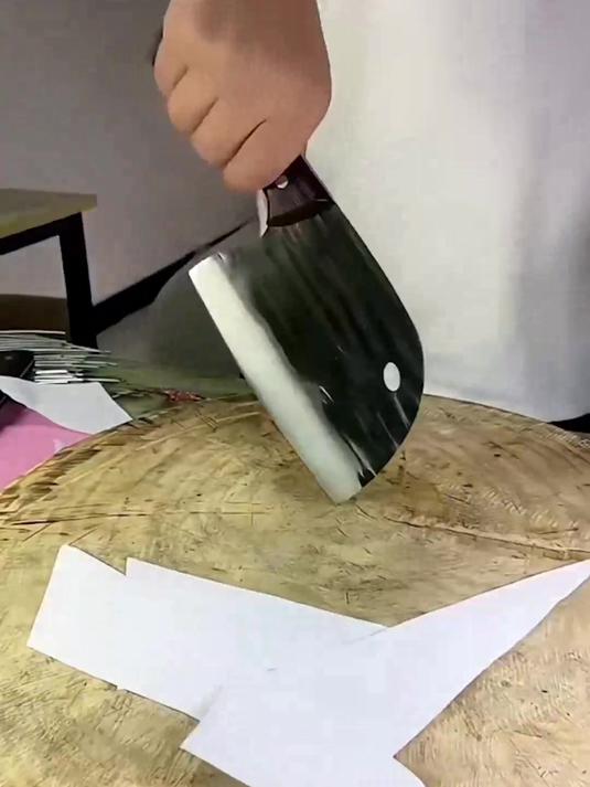 菜刀家用手工锻打斩切两用刀圆头锋利杀鱼刀厨房刀具