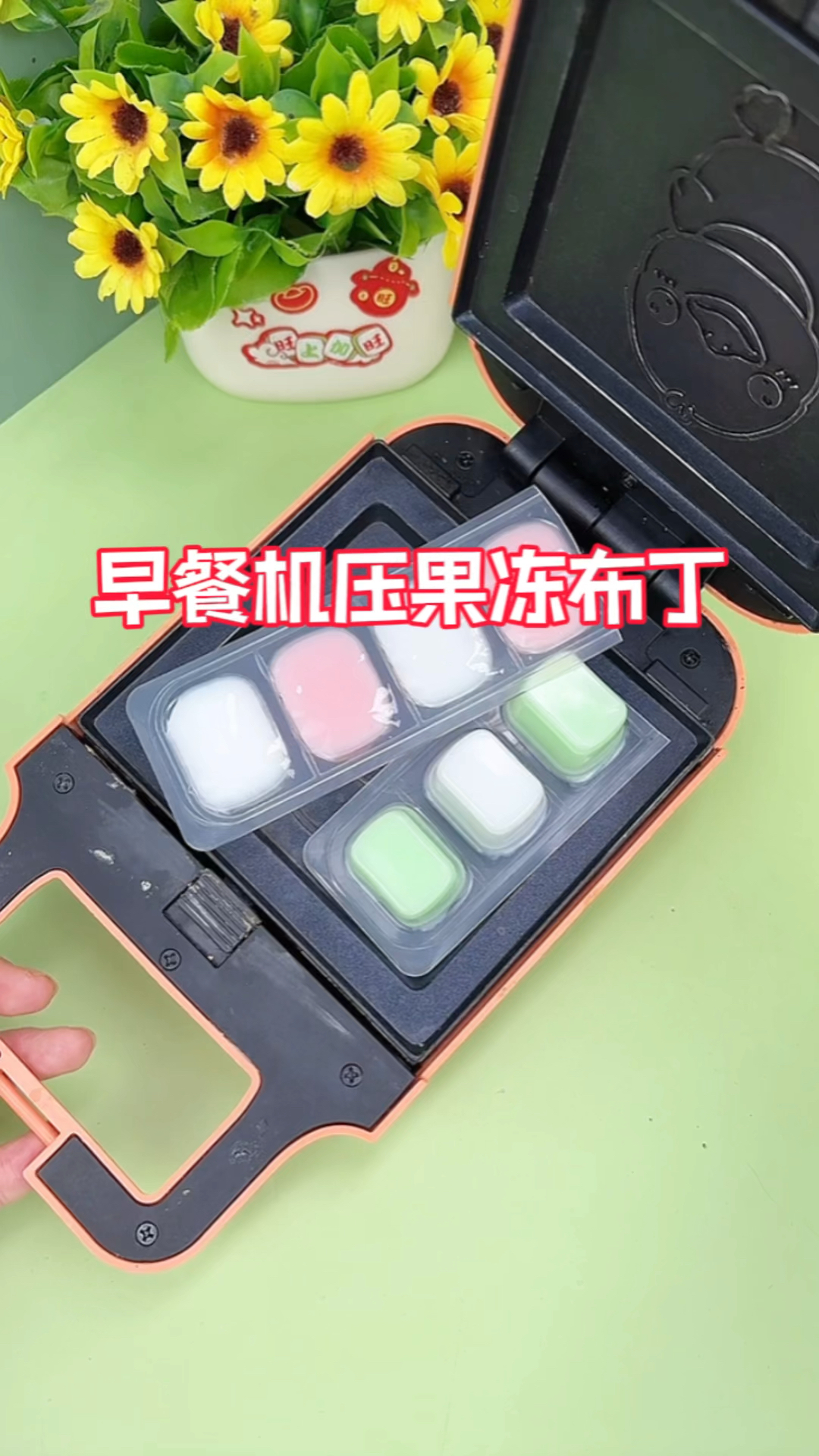 用早餐机压果冻布丁!