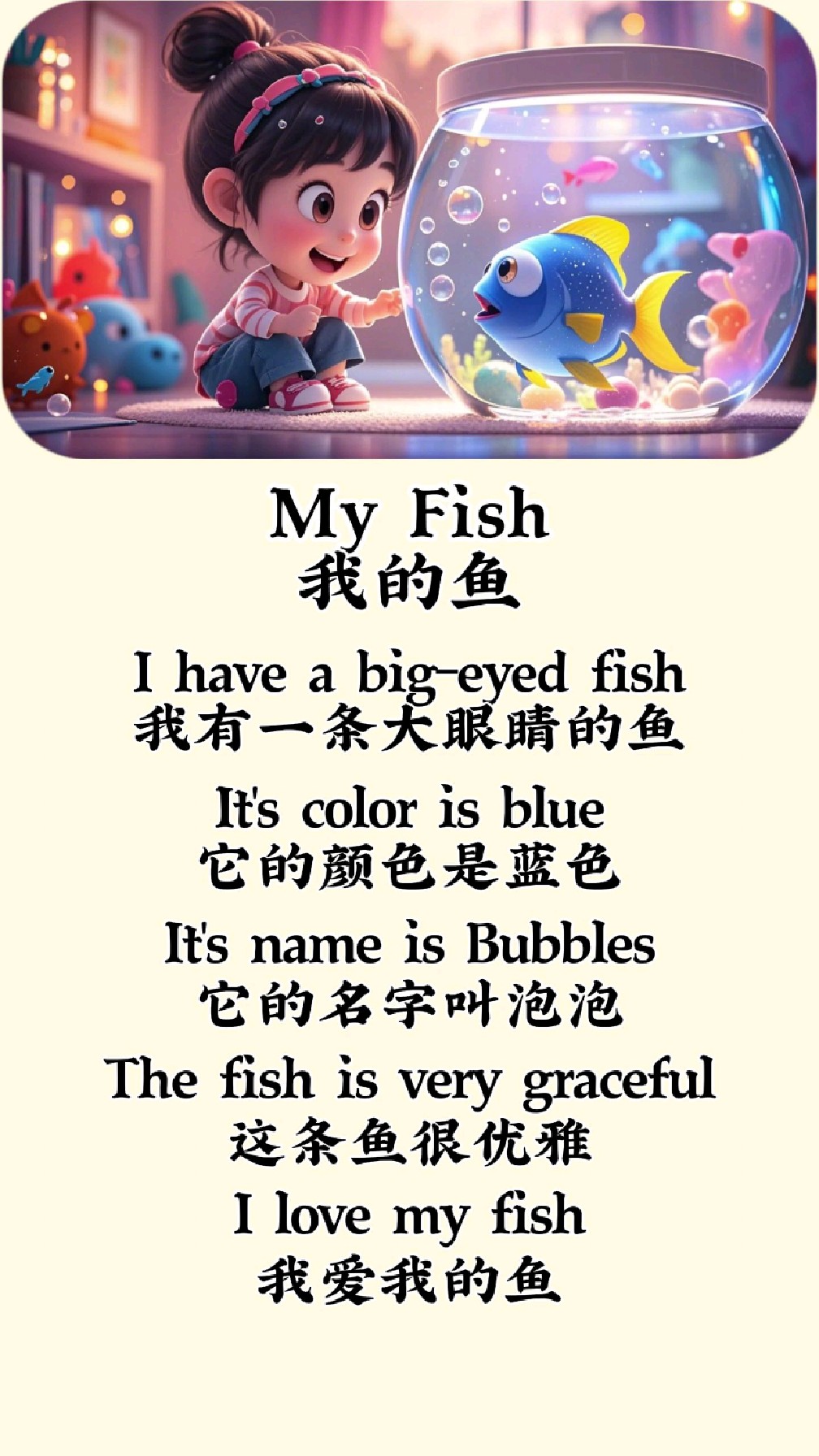 英语启蒙打卡100天‖我的鱼