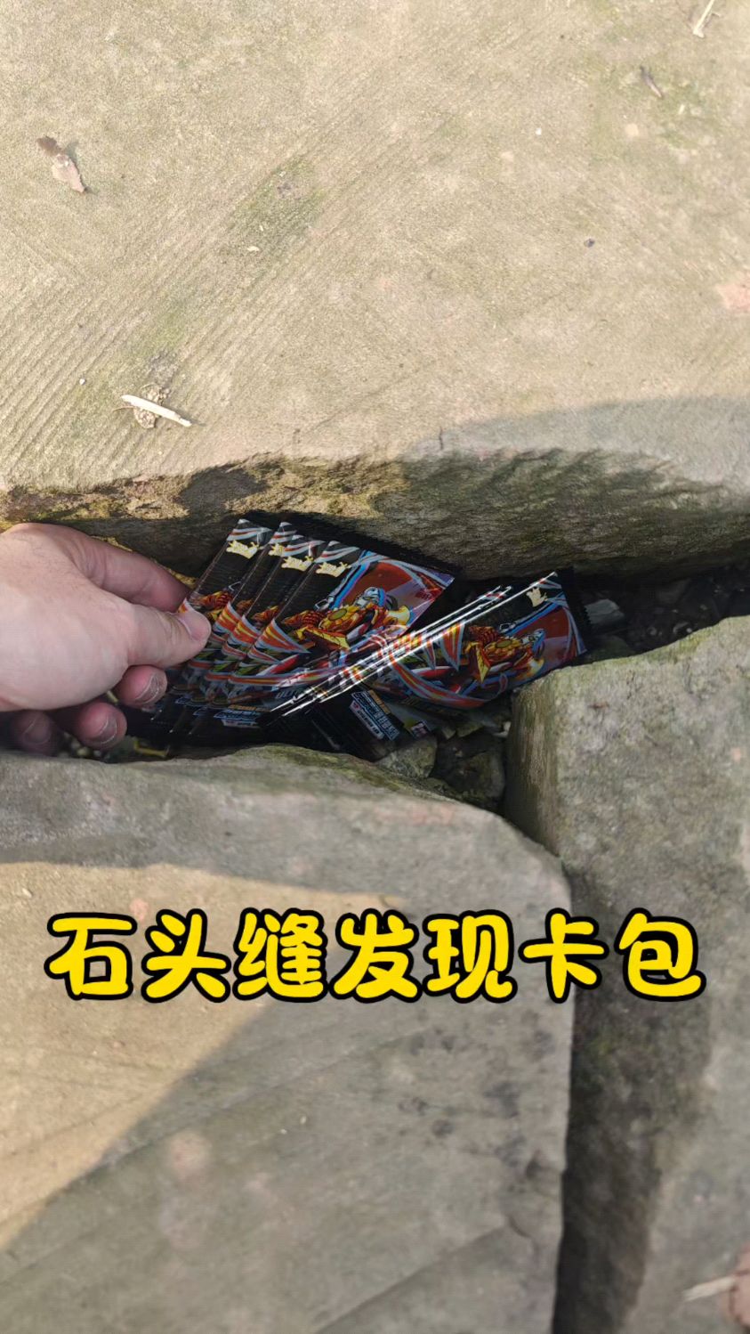外出钓鱼没想到在石头缝发现卡包