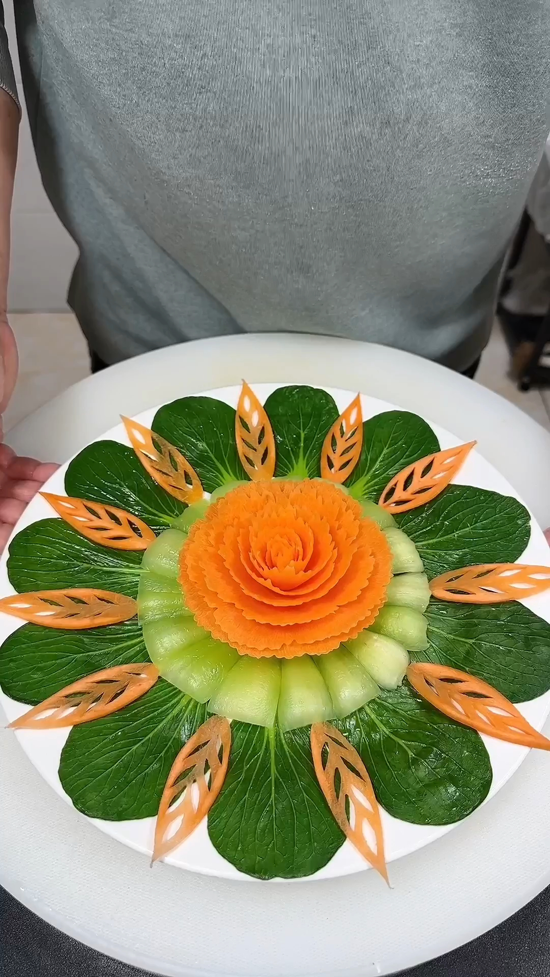 油菜胡萝卜摆花,学会做起来