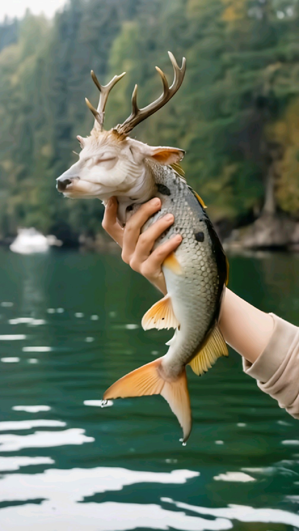 原始森林里的鹿鱼。