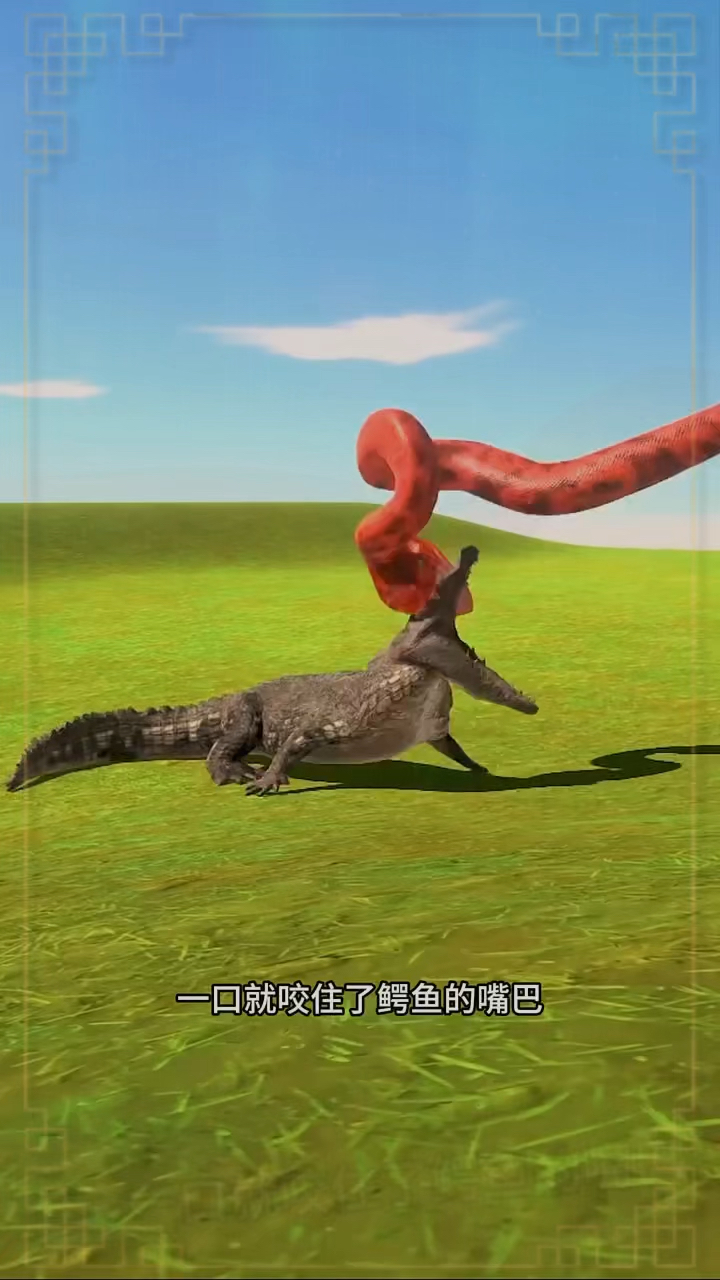 蟒蛇大战大鳄鱼!