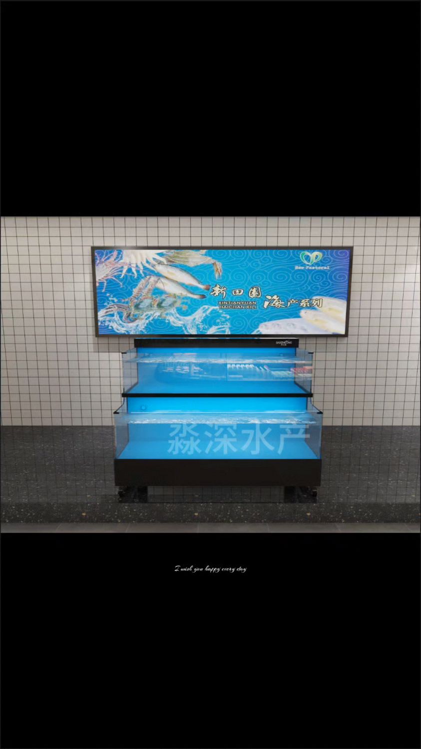 淼深水产设备 两层移动式海鲜鱼缸定制