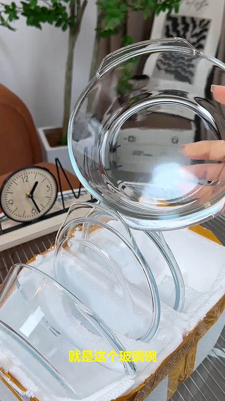 玻璃碗耐高温带盖家用微波炉专用加热器皿光波炉汤碗泡面碗蒸蛋碗