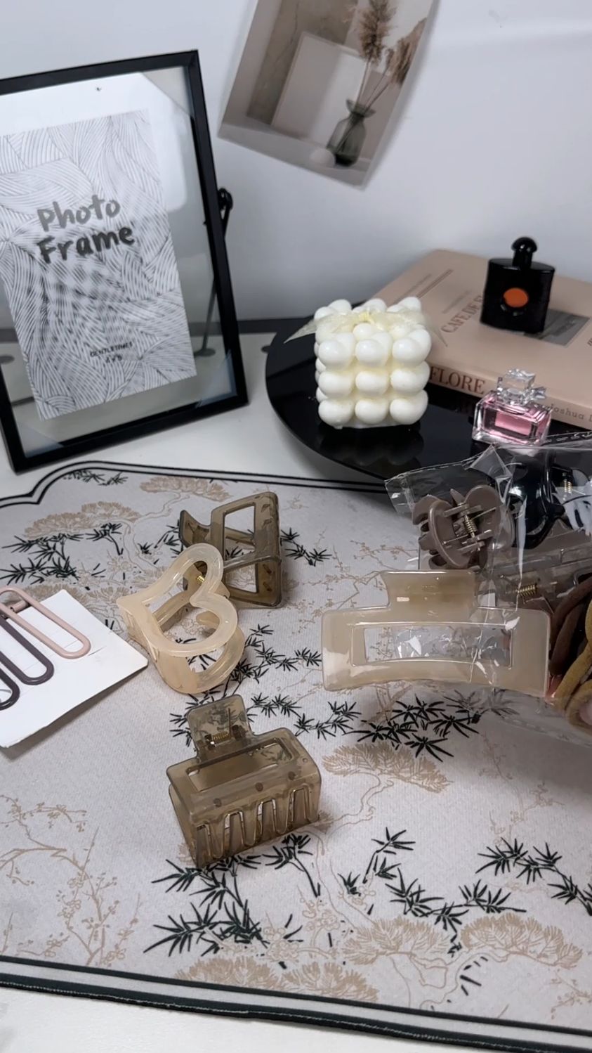 满配超值发饰组合鲨鱼夹抓夹冰透发夹高马尾头饰发饰女夏发圈