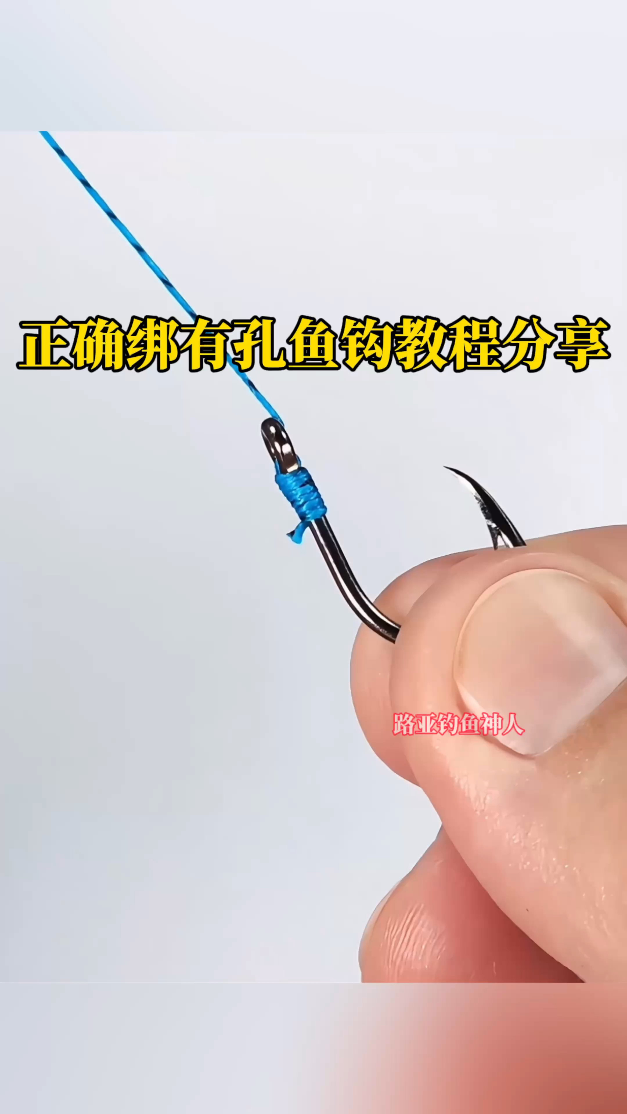 正确绑有孔鱼钩教程分享,4K高清视频