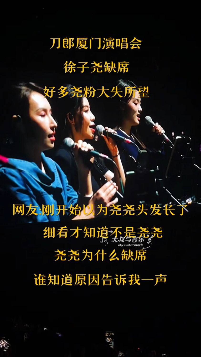 刀郎厦门演唱会,徐子尧缺席,网友:没看到尧尧心都碎了