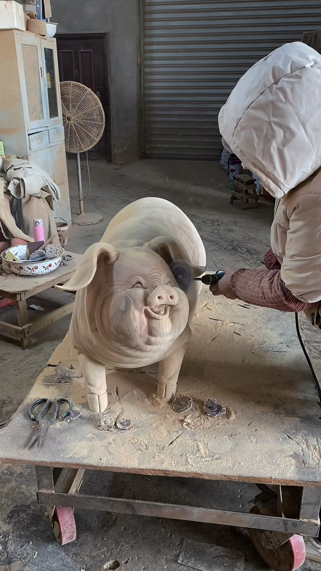 招财猪木雕摆件工艺品