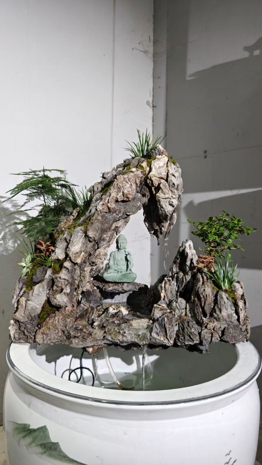 佛系鱼缸假山造景