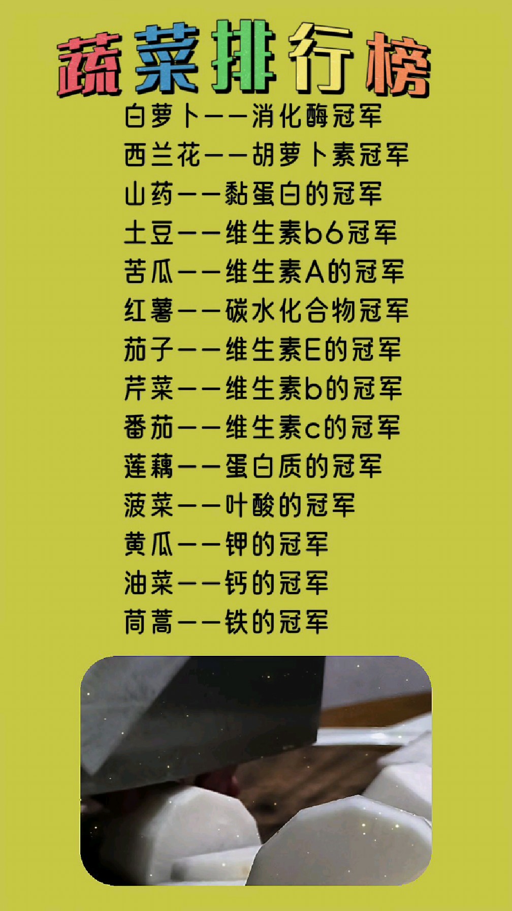 蔬菜排行榜:多吃点蔬菜对身体好