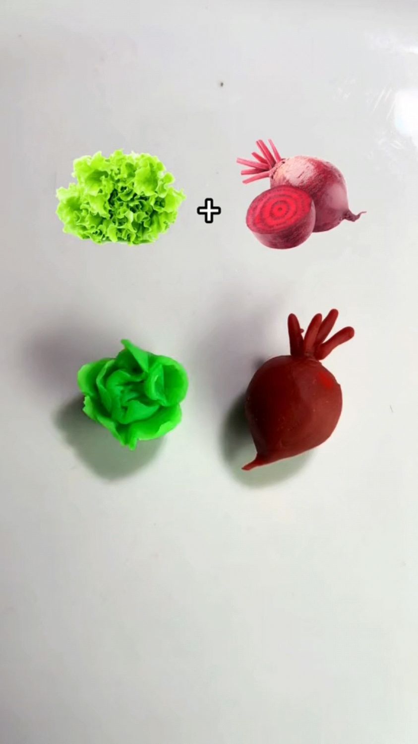 生菜与红心萝卜混合是什么颜色呢