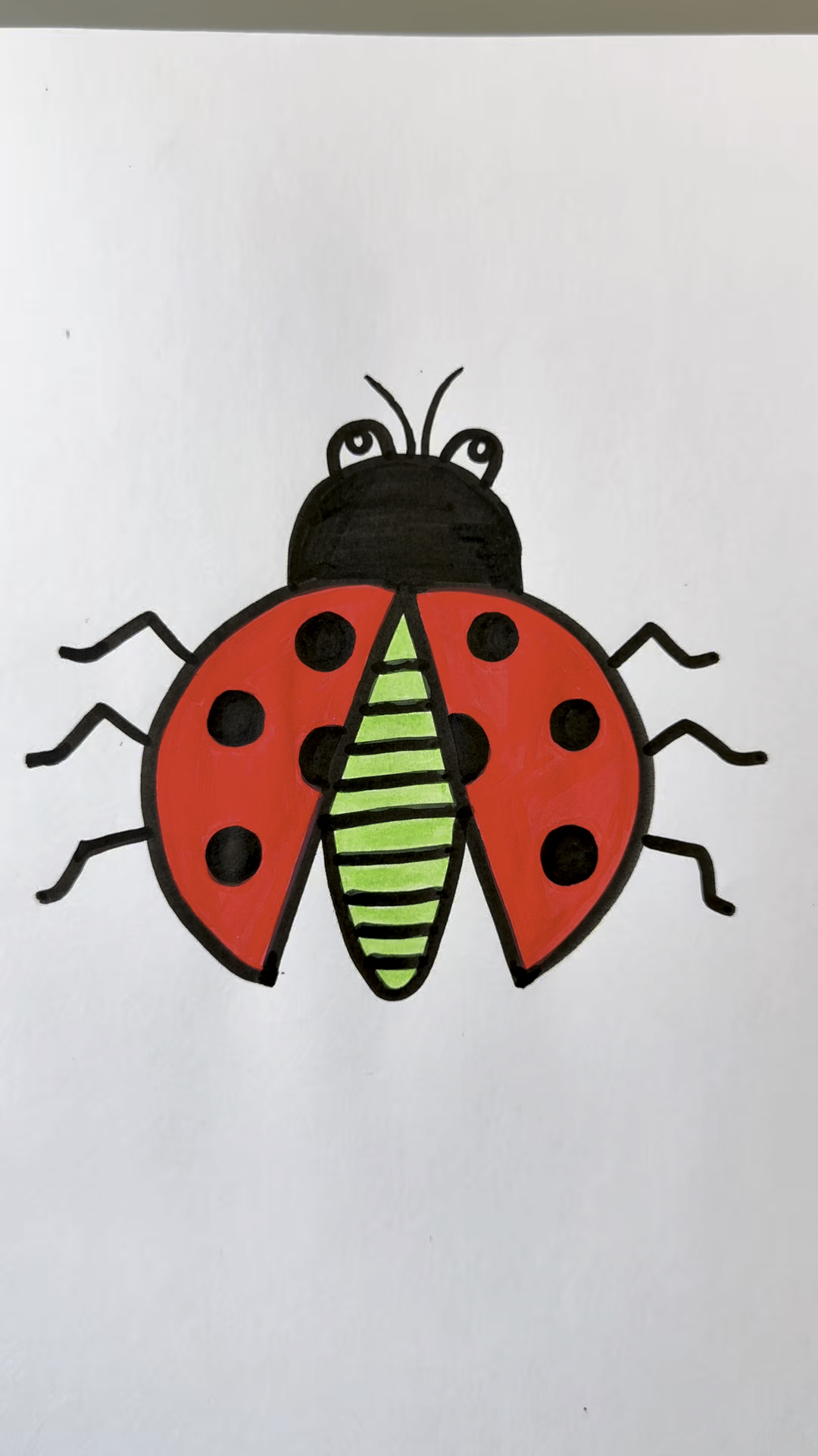 看一遍就会画可爱的瓢虫,快试试吧#幼儿园手工 #简笔画