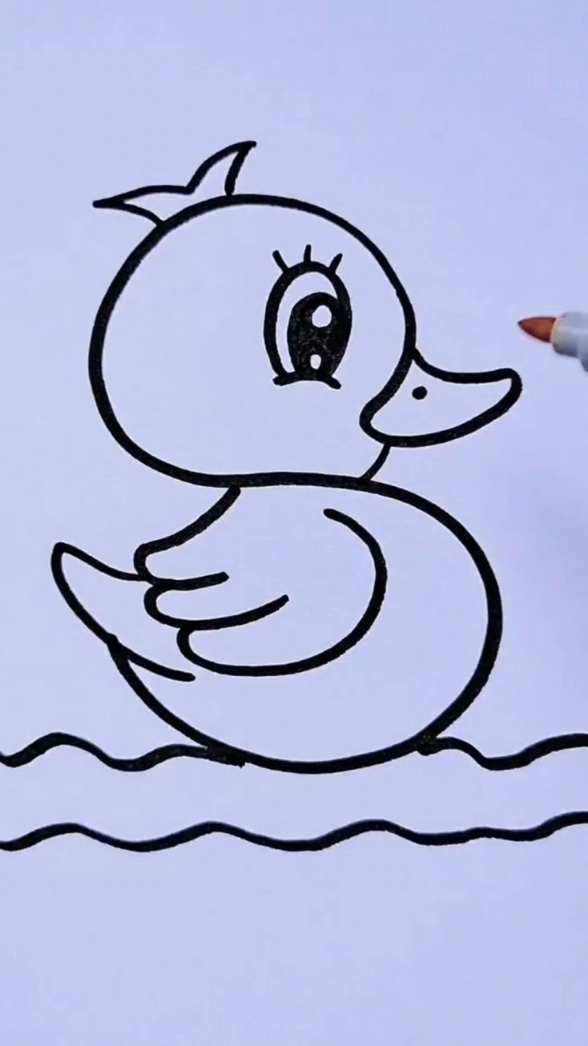 小鸭子简笔画,喜欢的收藏