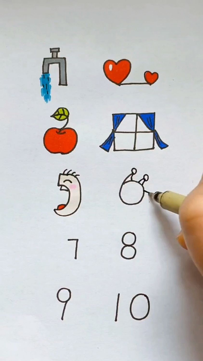 数字简笔画,太神奇了