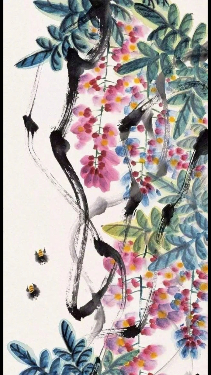 娄师白,画紫藤。