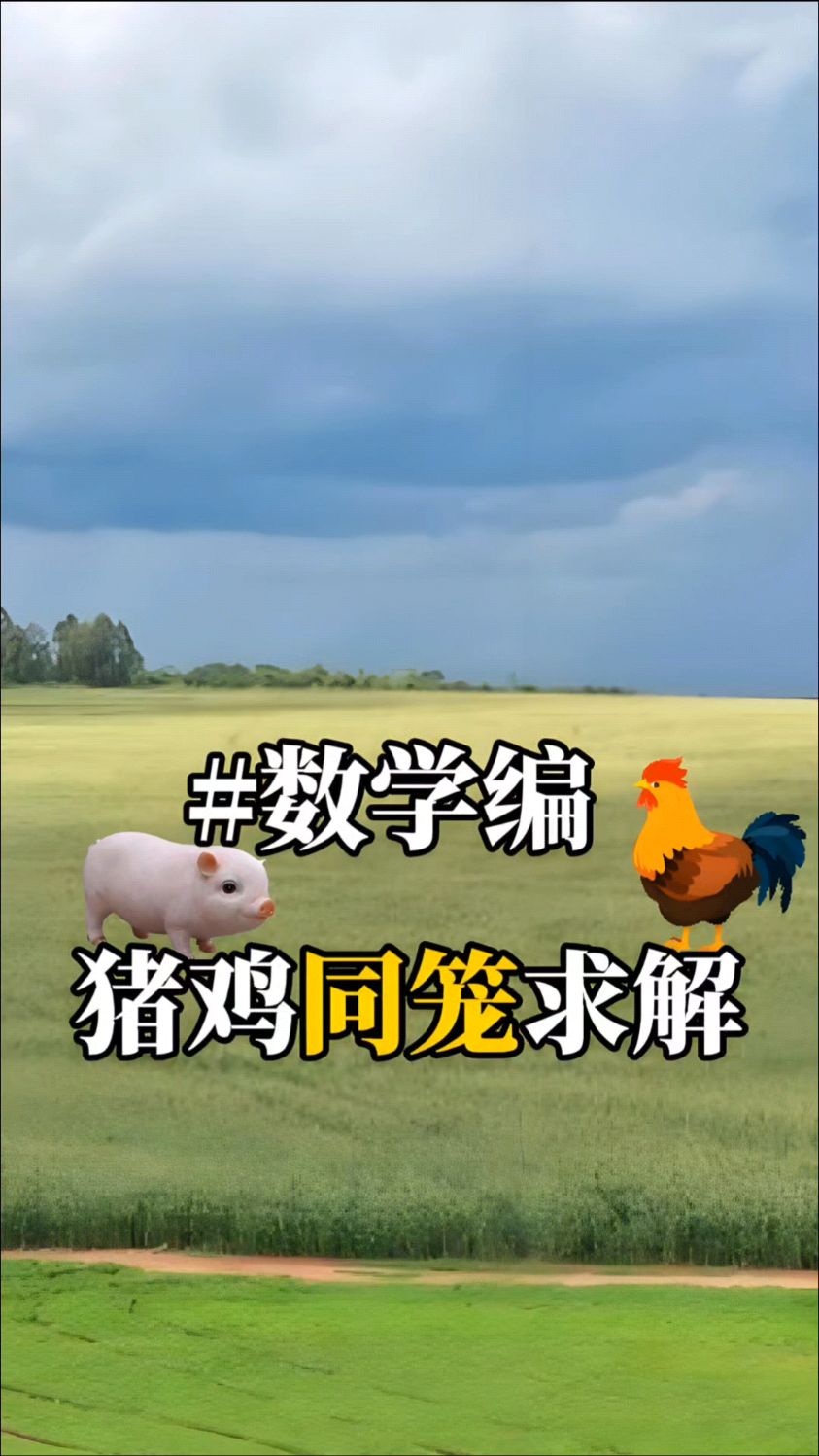 猪鸡同笼求解计算方式