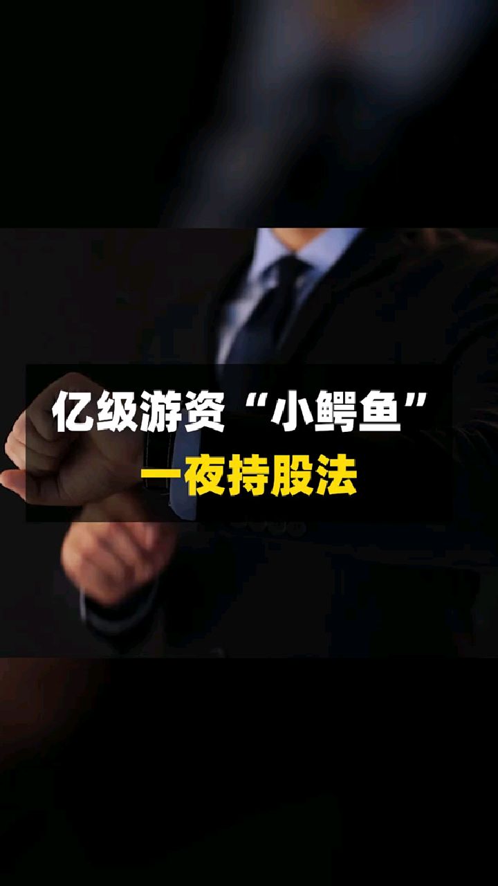 万亿游资小鳄鱼一夜持股法