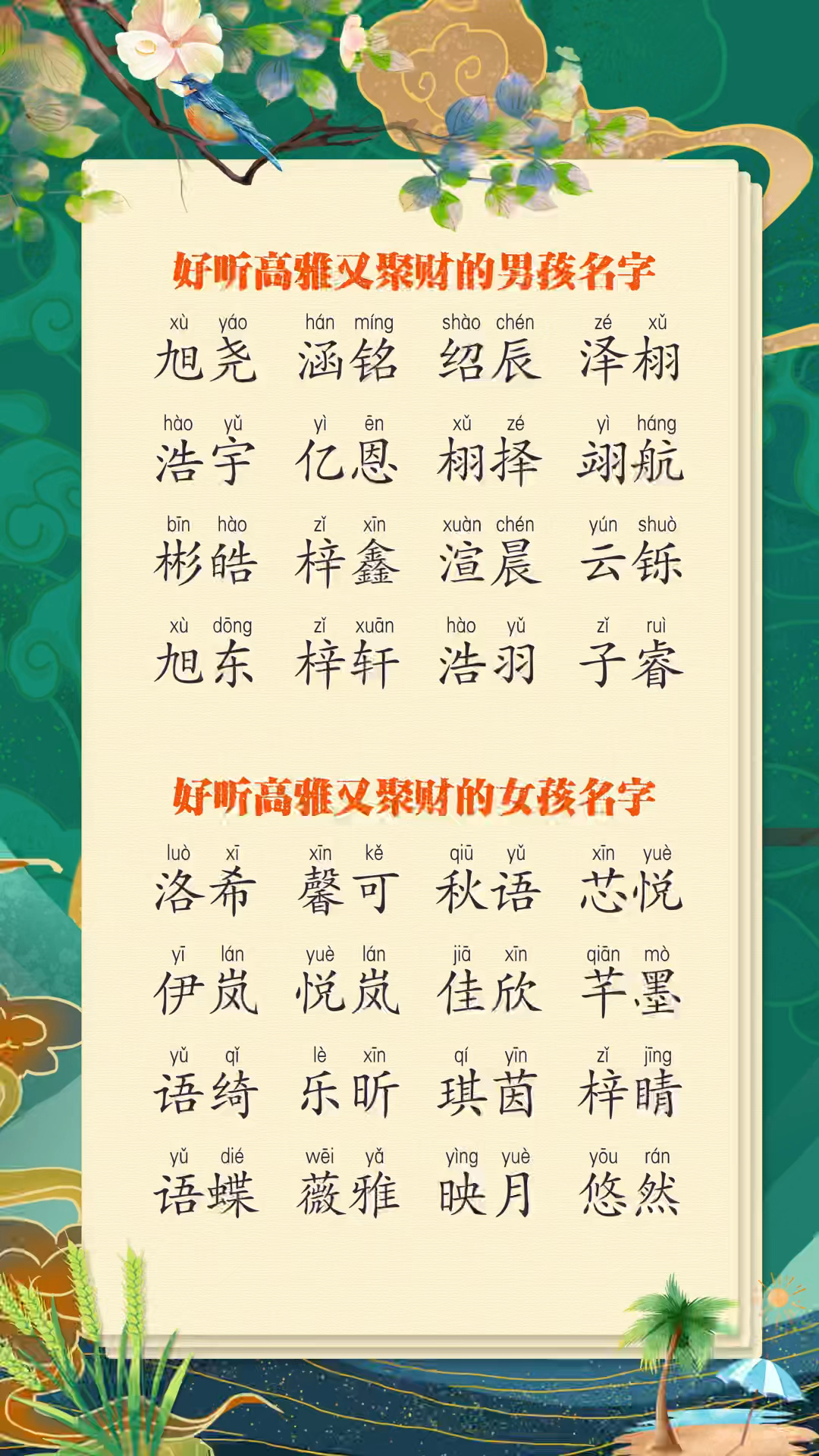 好听高雅又聚财的宝宝名字