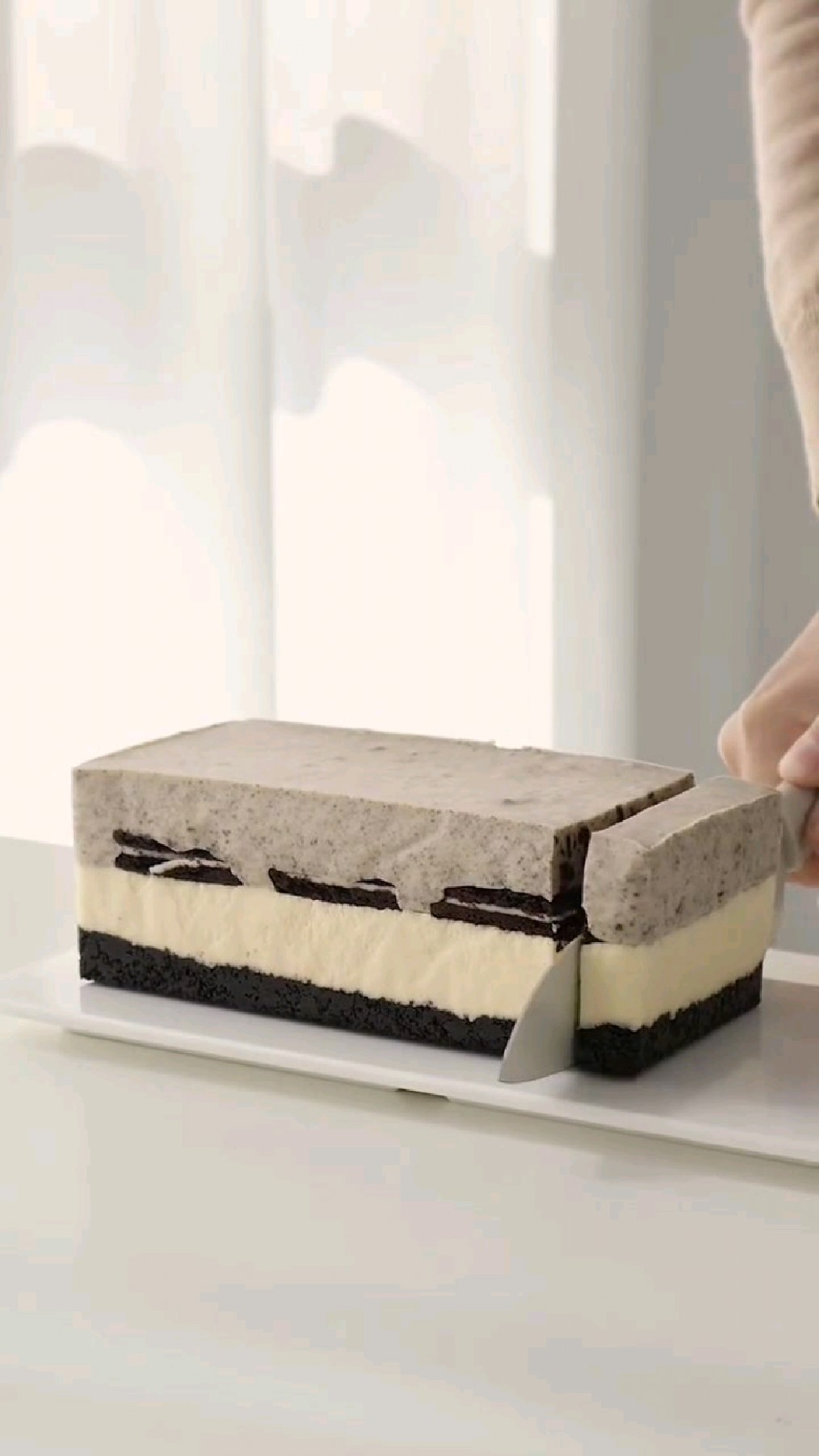 『奥利奥芝士蛋糕』,免烤箱,三重口感超好吃!