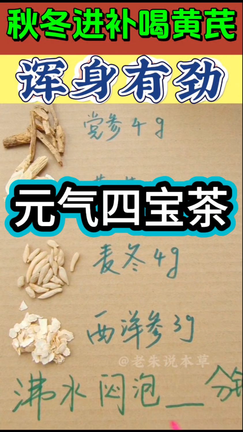 【元气四宝茶】黄芪党参麦冬西洋参