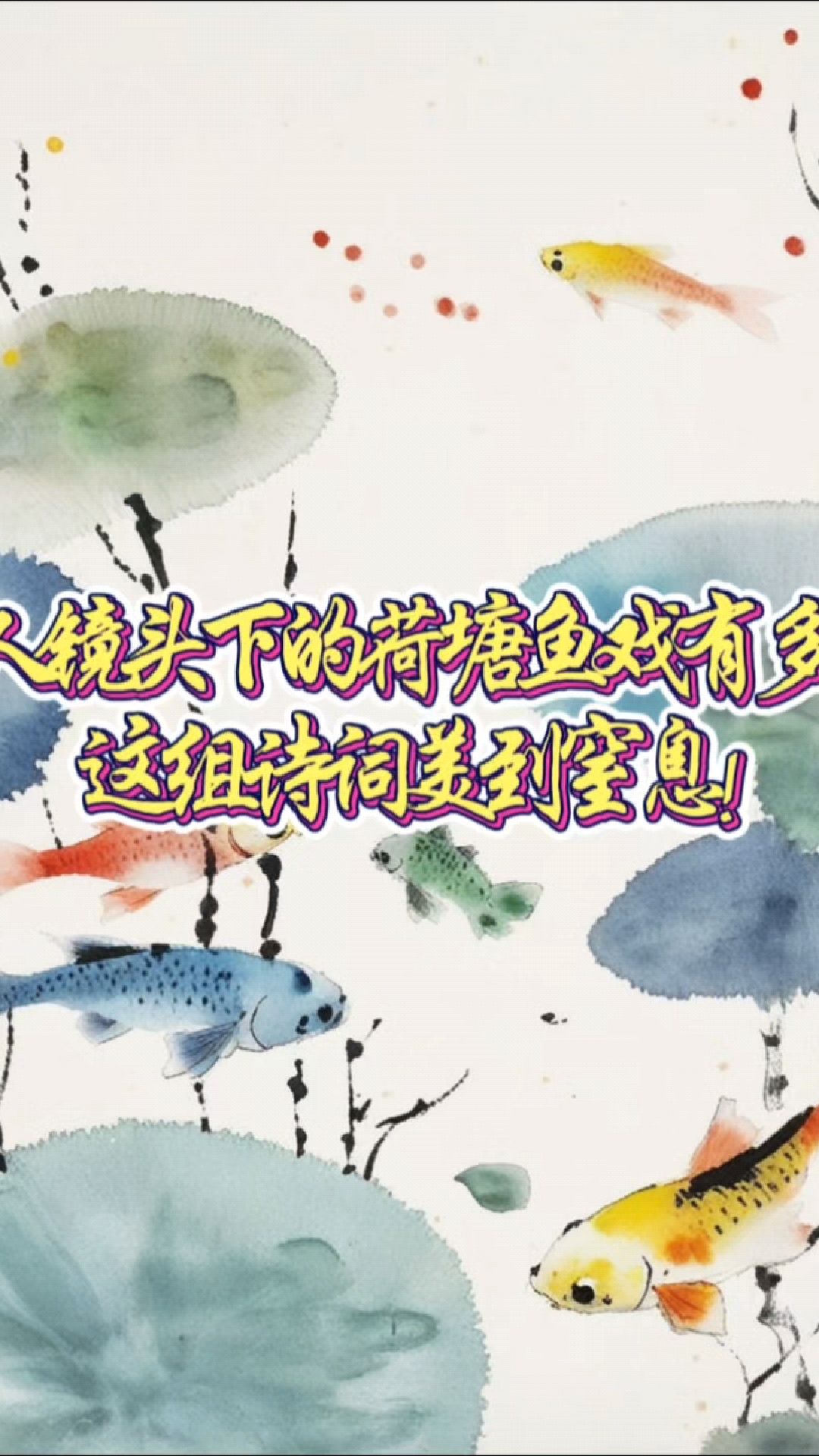 古风荷塘鱼戏,惊艳绝美的诗意瞬间!