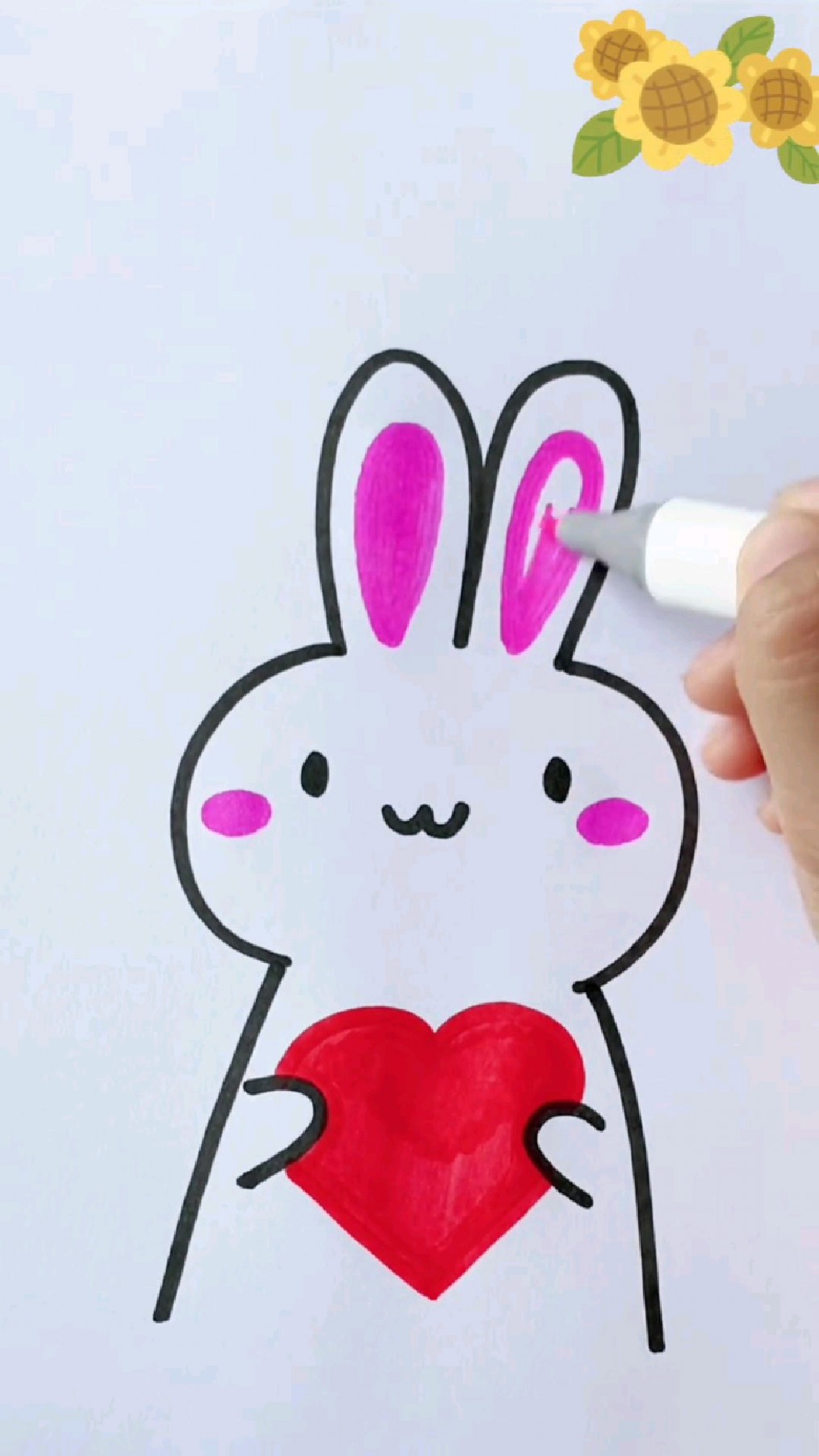 一起来画小兔子,简单易学,儿童创意简笔画