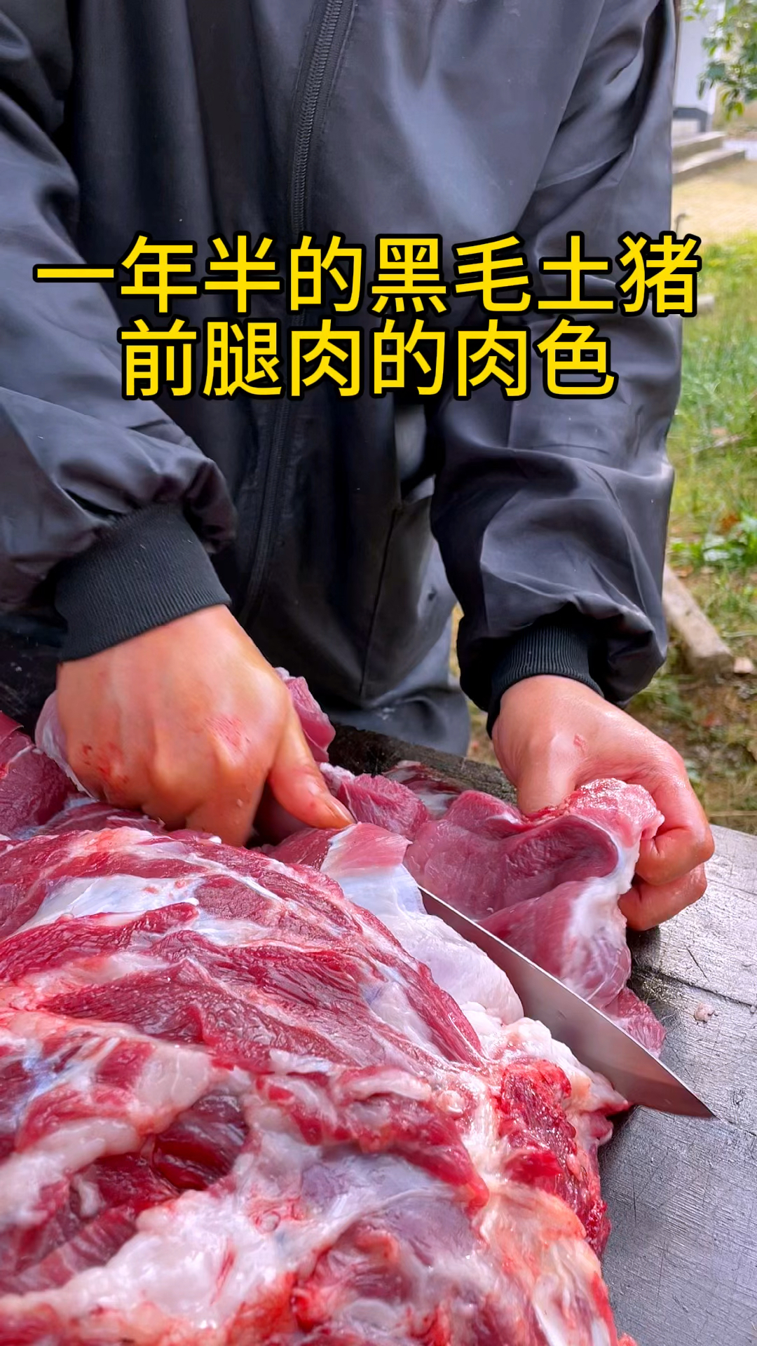 肉的颜色能看出哪个部位的肉#黑猪 #黑猪肉 #土猪肉