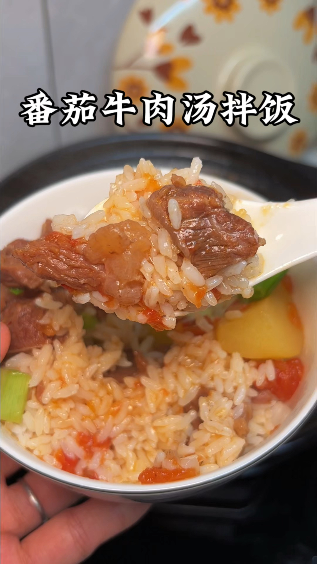 开胃又下饭的番茄牛肉土豆汤拌饭,做法简单又好吃