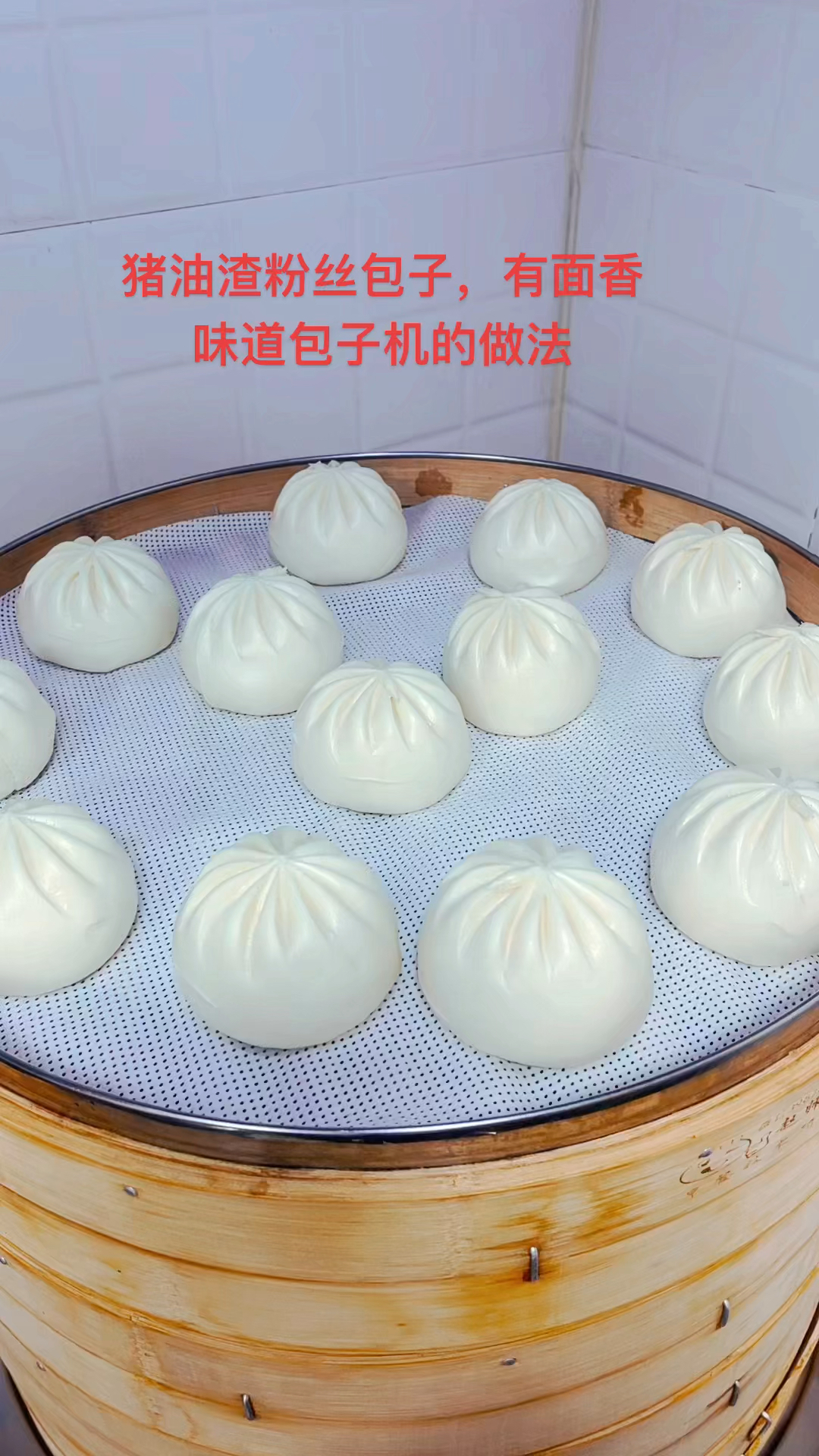 猪油渣粉丝包发面配方:面粉500克碱面0.1克,酵母3克,温水280克