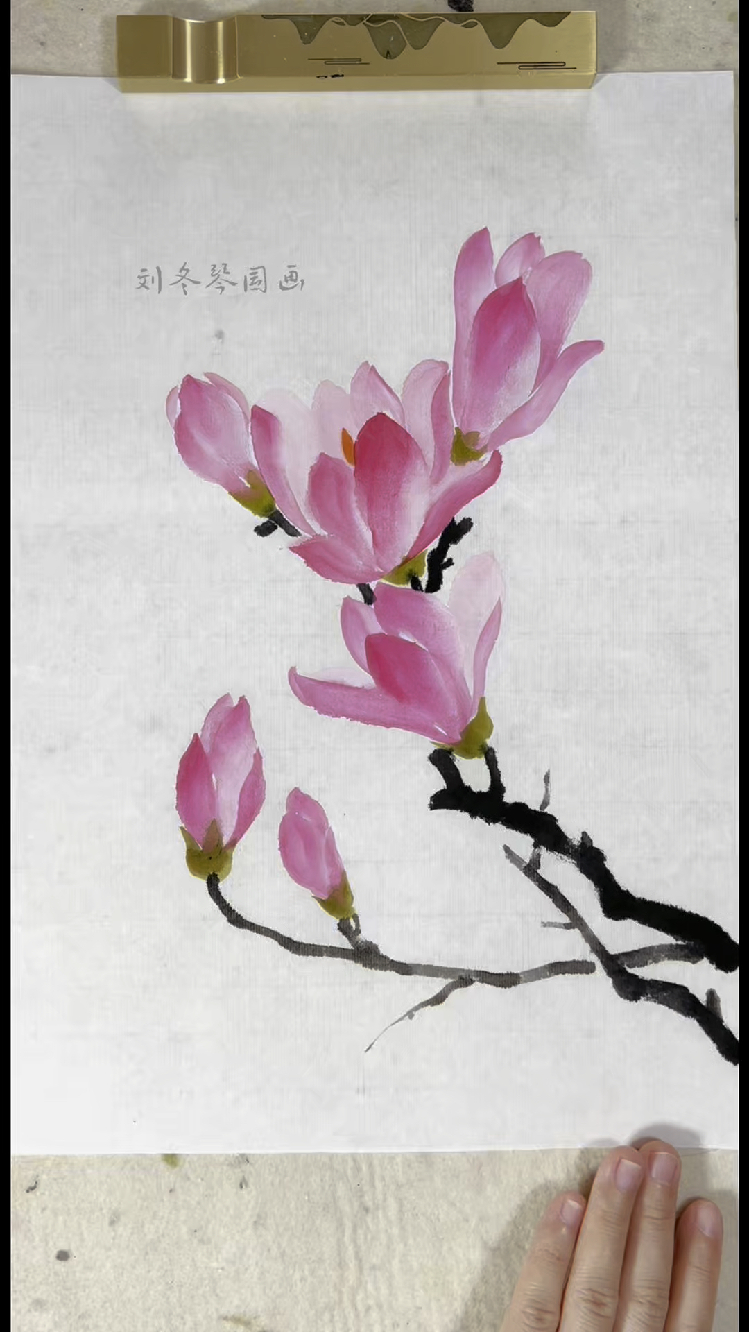 国画写意玉兰花的画法