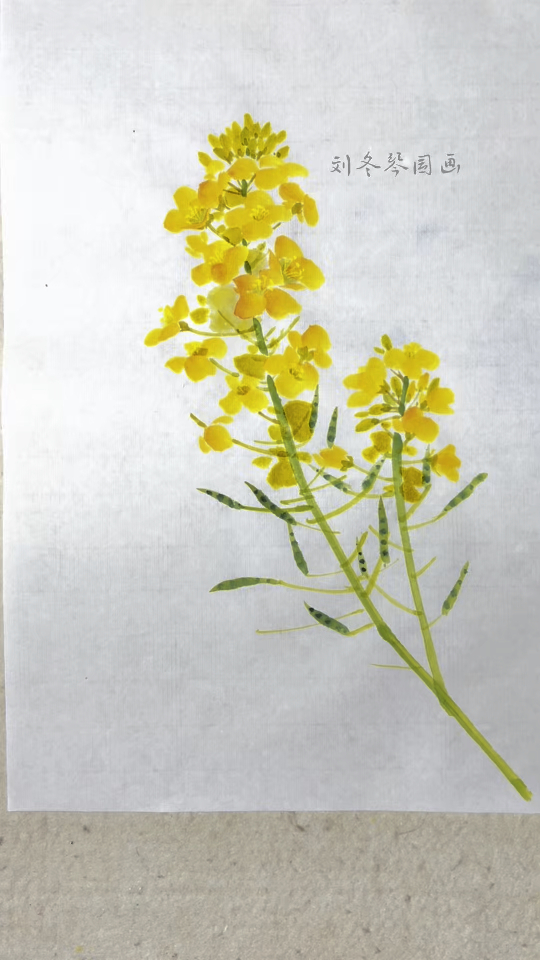 国画写意油菜花的画法