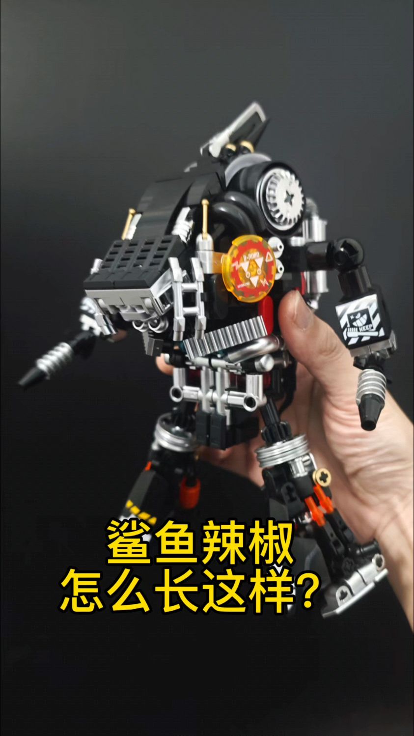 这是把鲨鱼辣椒解剖了吗?费米积木铁甲小宝拼装积木卡布达巨人
