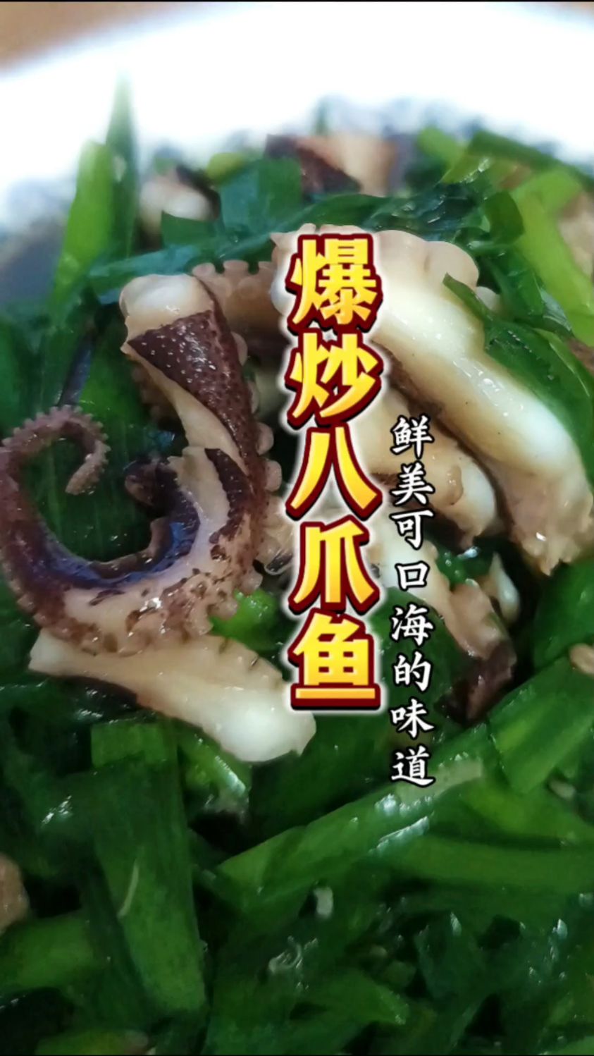 爆炒八爪鱼,刚吃!倍儿鲜!