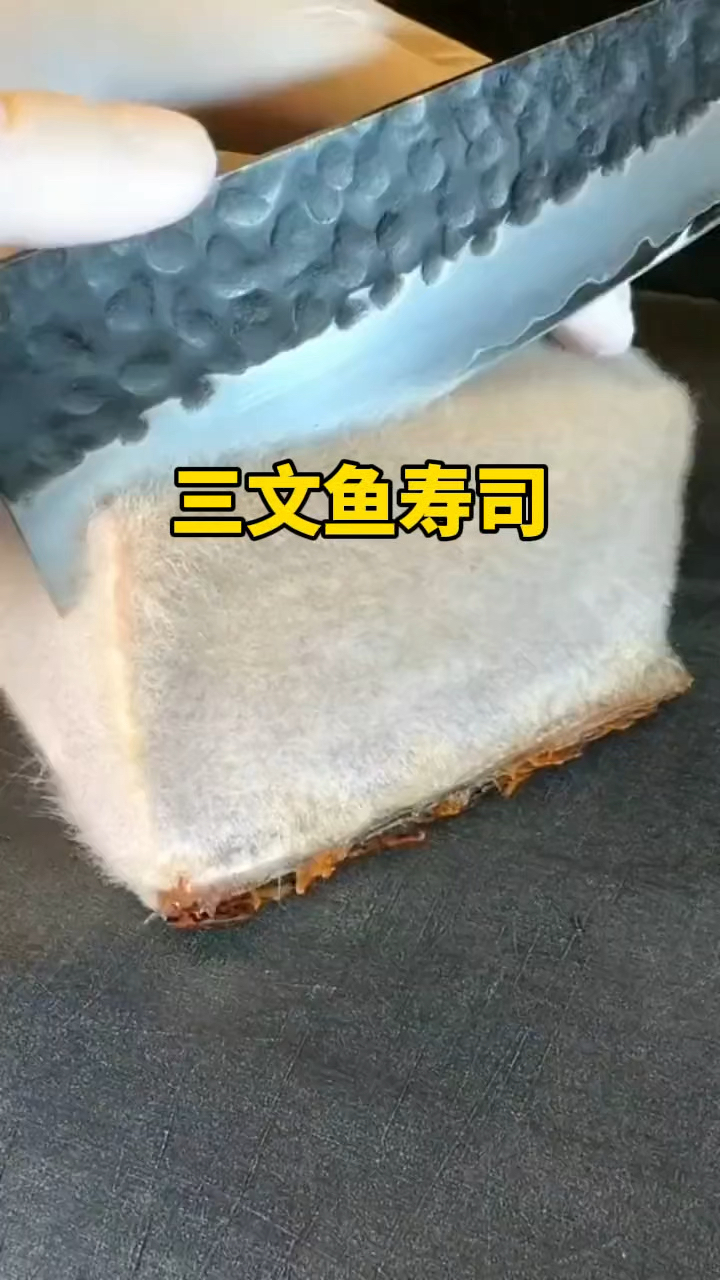 美味的熟成三文鱼寿司。