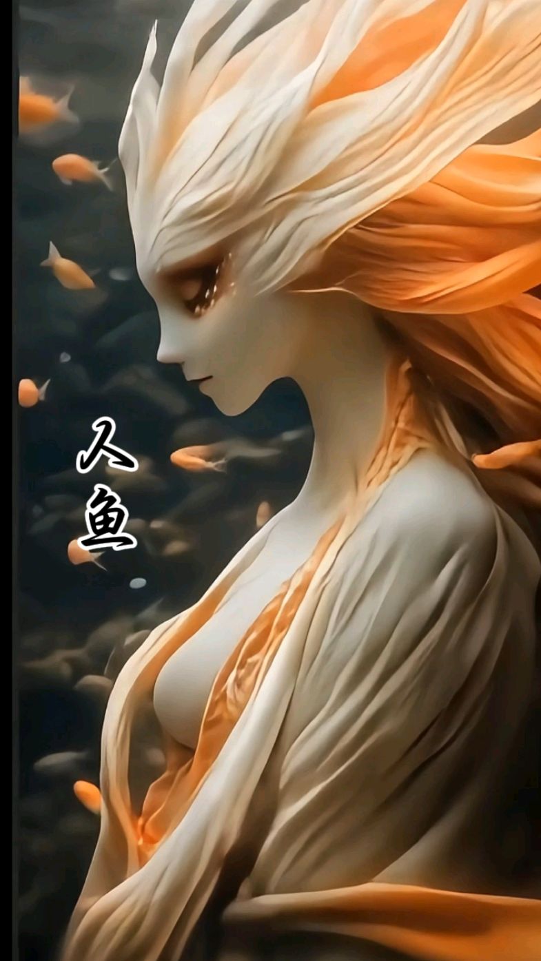山海经异兽《人鱼》人鱼在不同的文化和传说中扮演着不同的角色