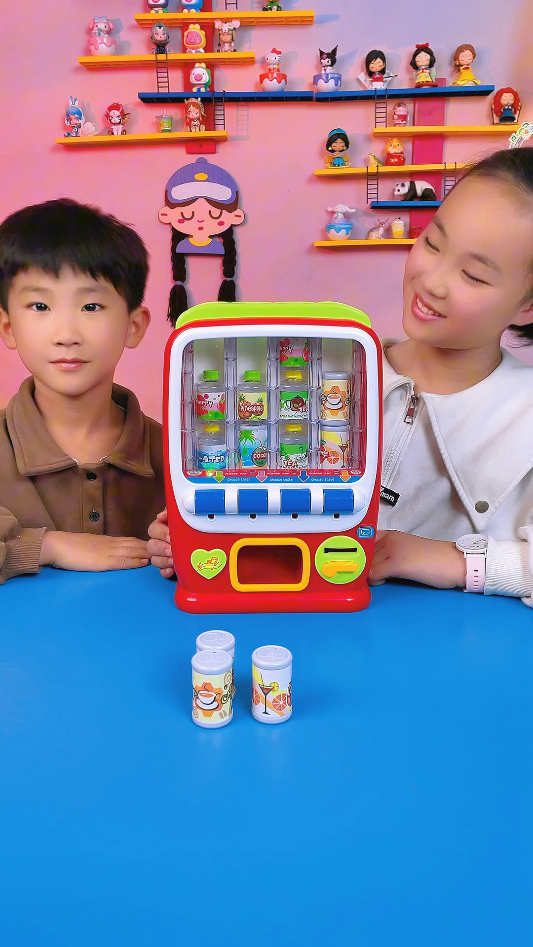 饮料自动售货机玩具,想喝饮料需要投币