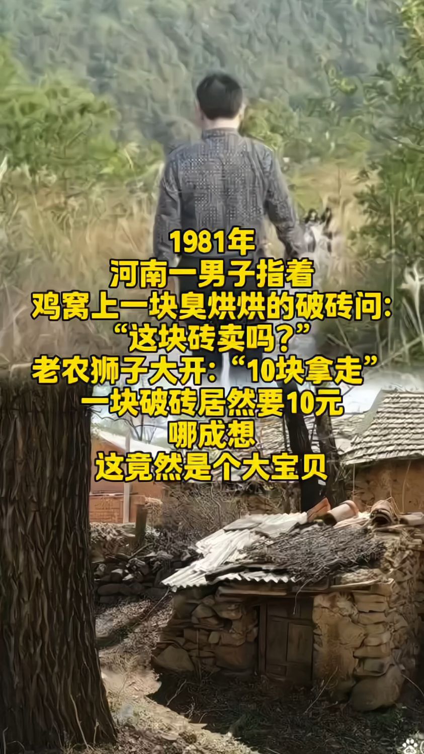 1981年,河南一男子看上鸡窝上一块破砖,哪成想这竟然是个大宝贝