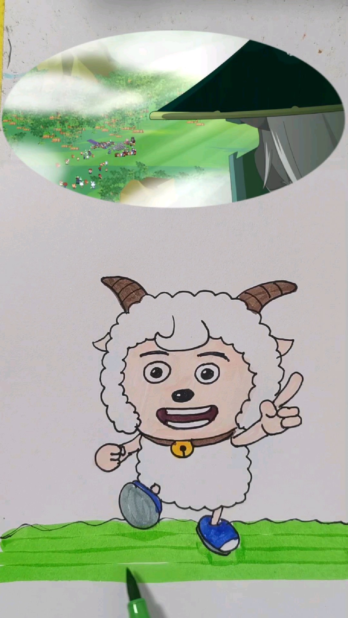 喜羊羊与灰太狼简笔画