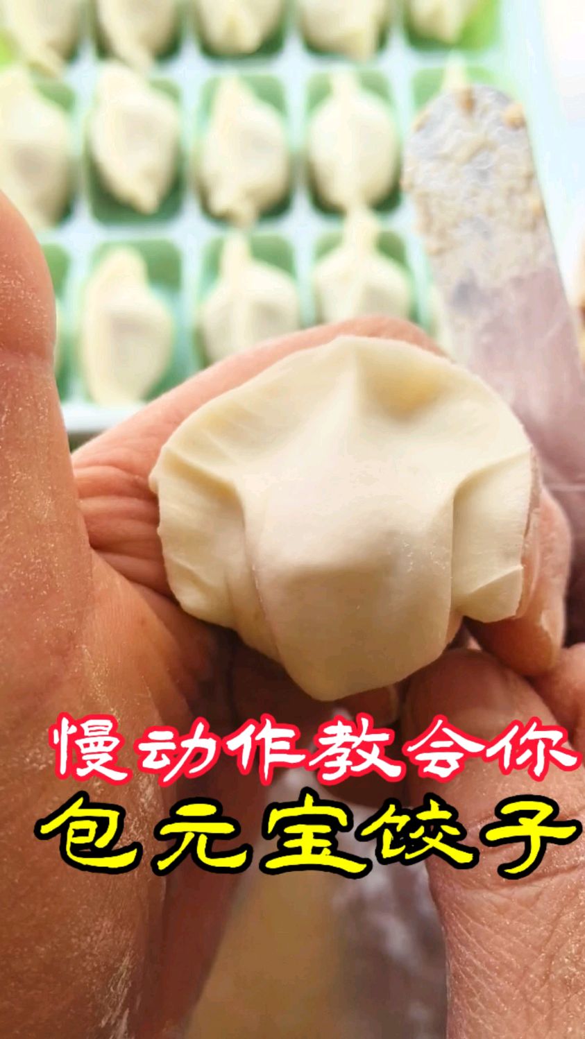 慢动作教会你包元宝饺子