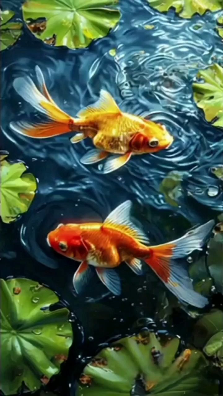 金鱼嬉戏,动态手机壁纸分享