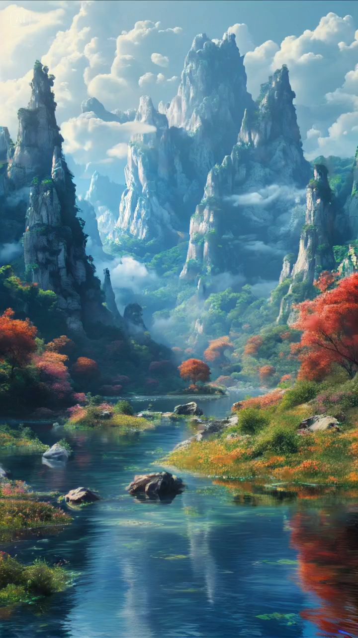 梦幻仙境山水,动态手机壁纸分享