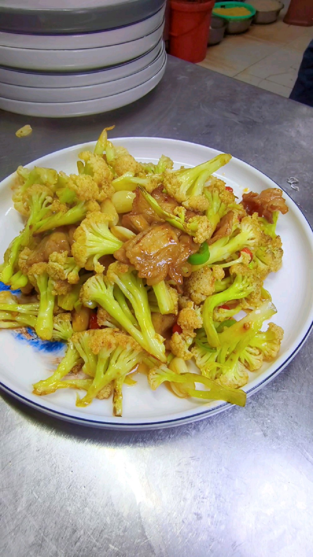 酒店里的小炒有机菜花