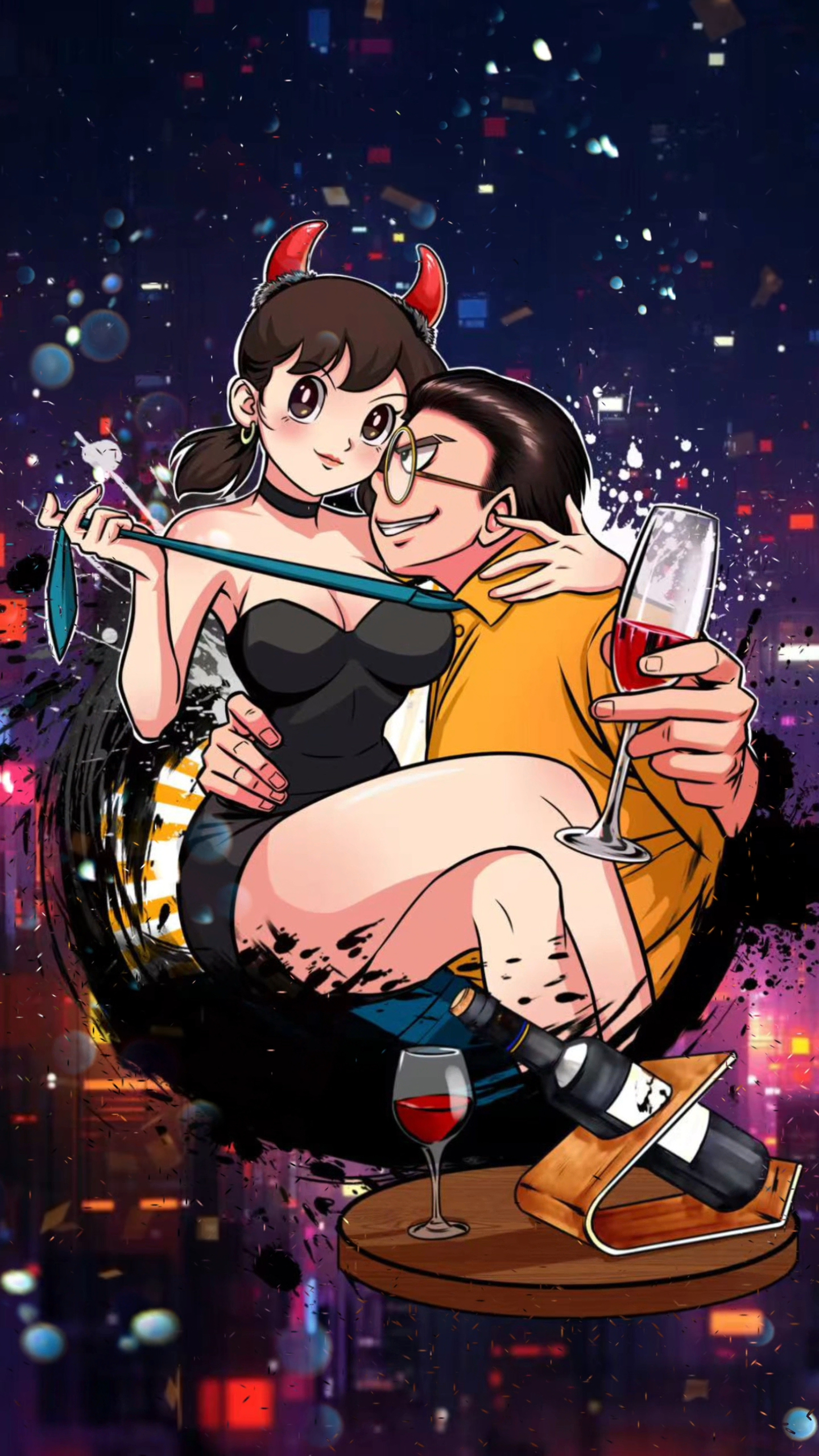 绘画设计之大雄静香情侣头像