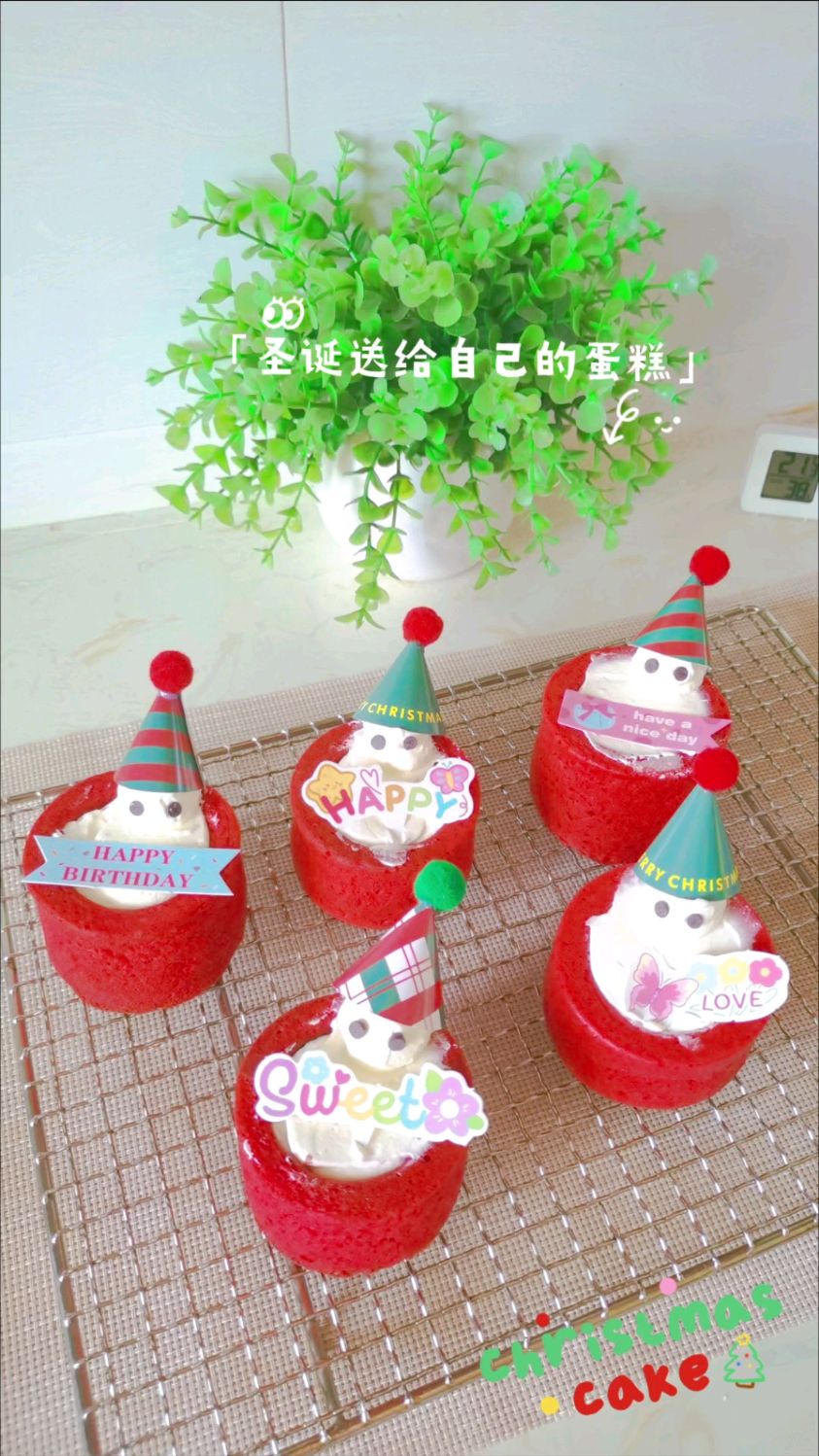圣诞节啦,给自己做一款好看又好吃的奶油蛋糕,太赞了!