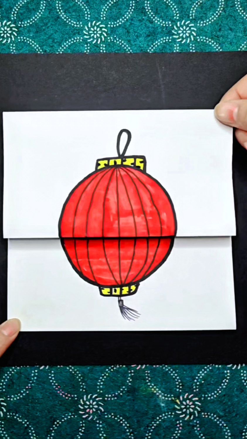 超简单的2025蛇年灯笼简笔画教程#学生党 #折叠画 #简笔画