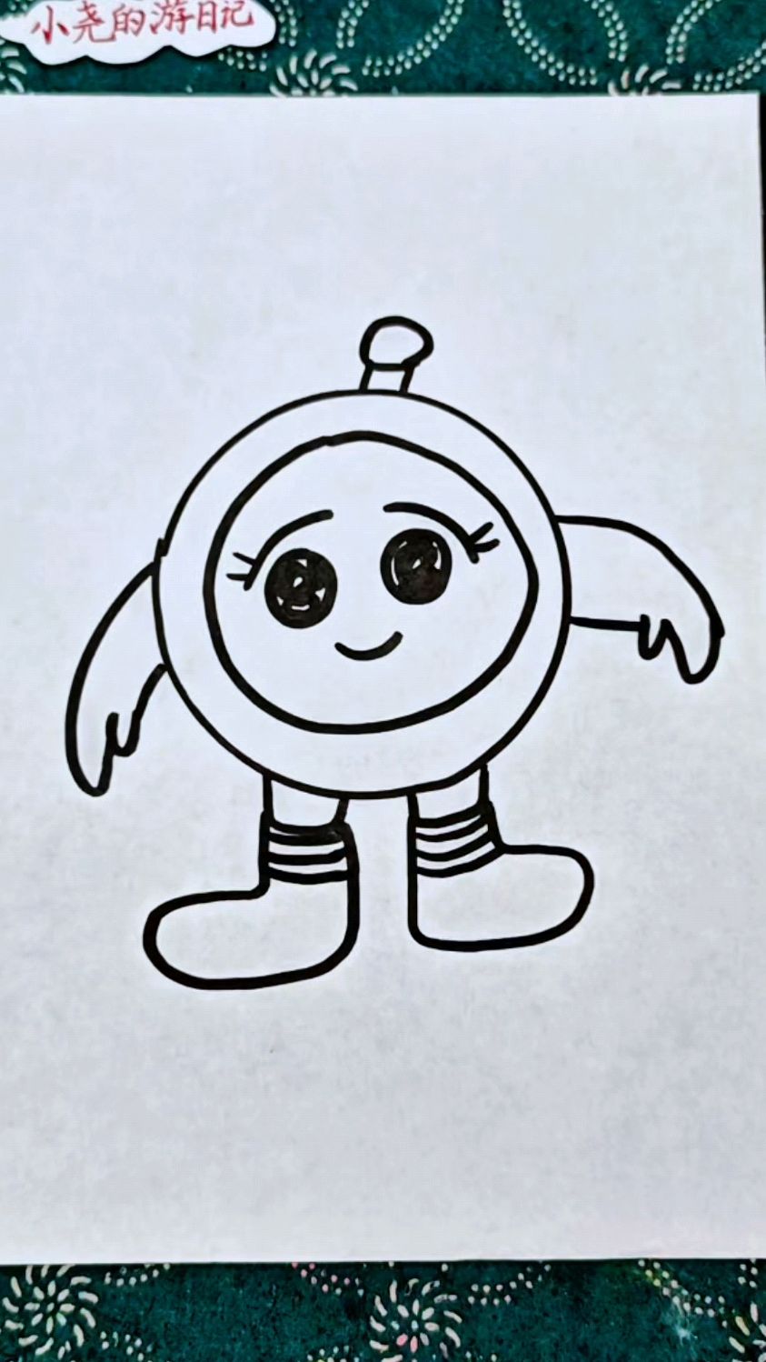 小瓶盖画蛋仔简笔画教程
