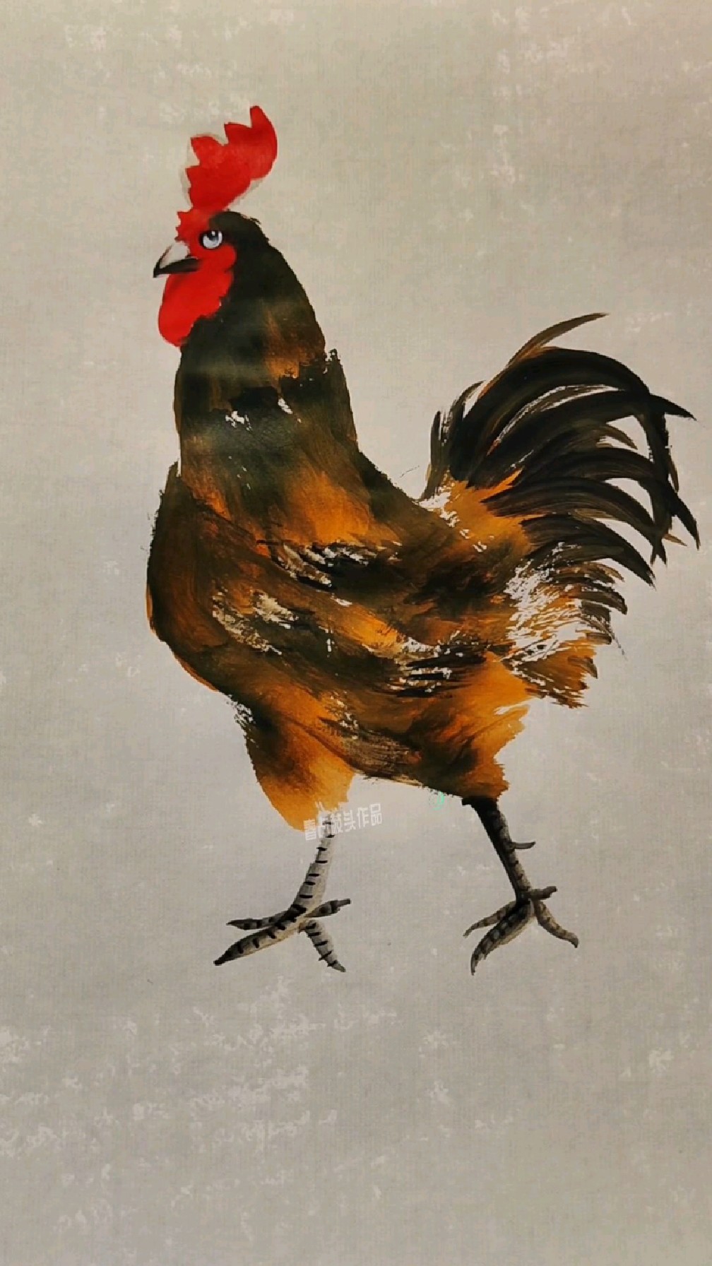 两笔画只大公鸡,一起学画画吧!