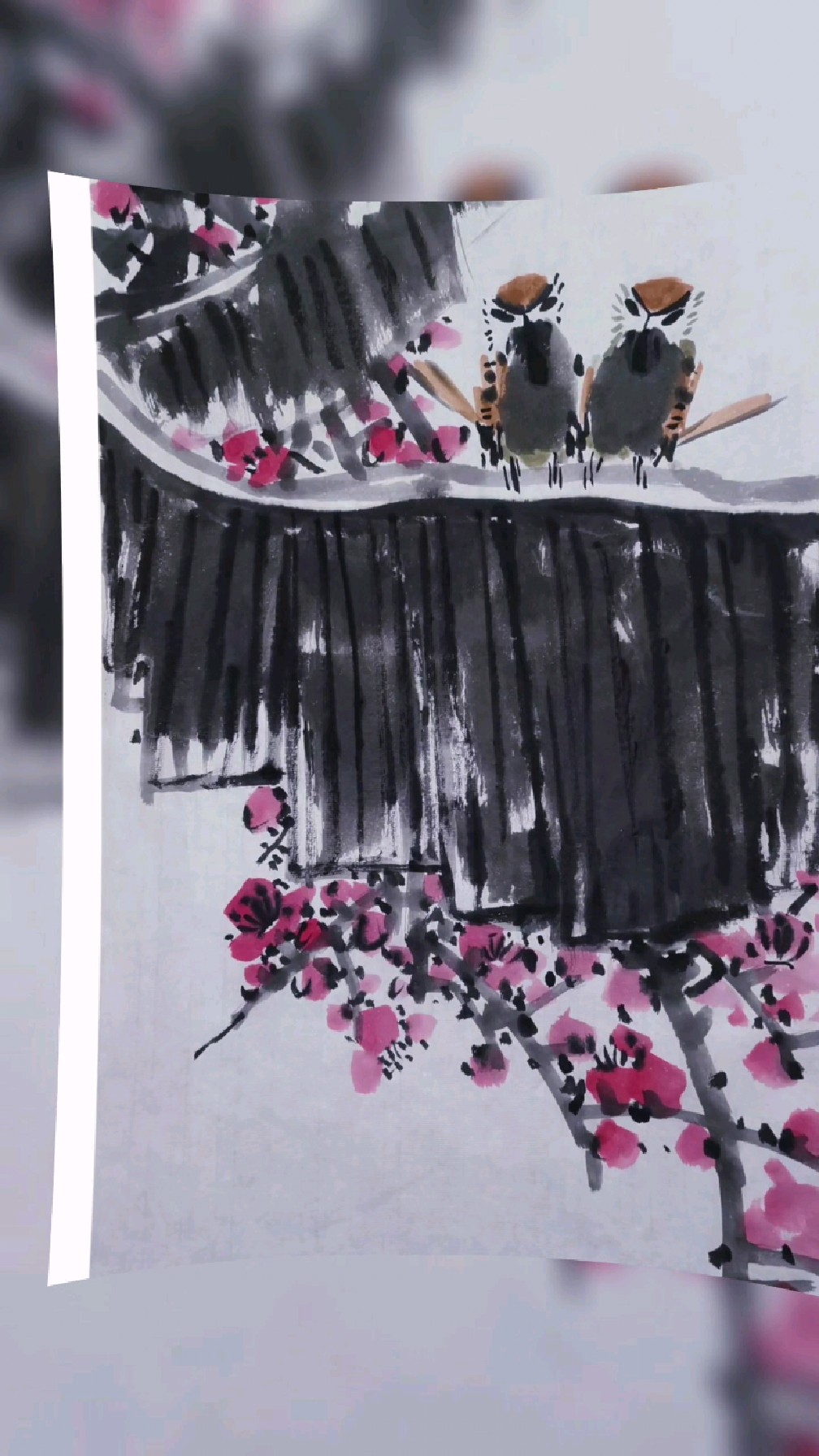 春来鸟语花香,陈老师国画写意花鸟画新作品