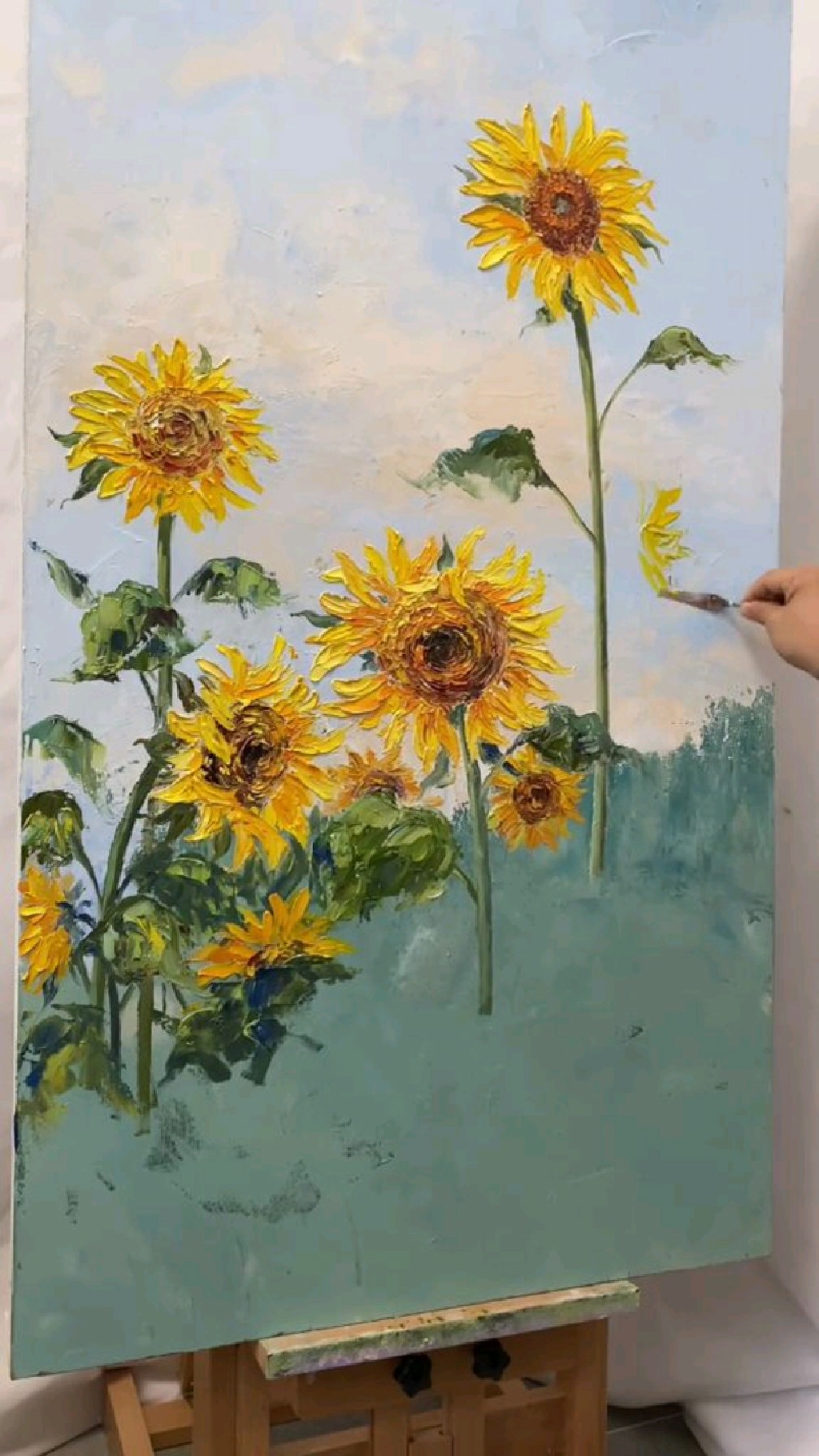 如何画一幅向日葵油画